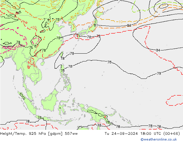 Geop./Temp. 925 hPa 557ww mar 24.09.2024 18 UTC