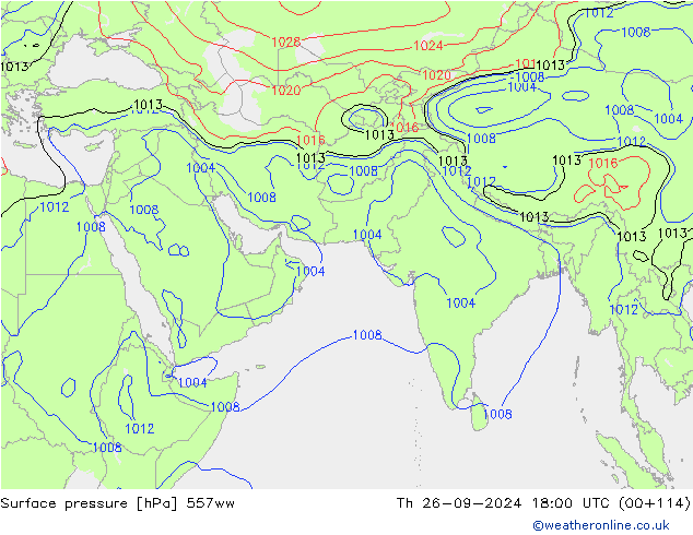 Atmosférický tlak 557ww Čt 26.09.2024 18 UTC