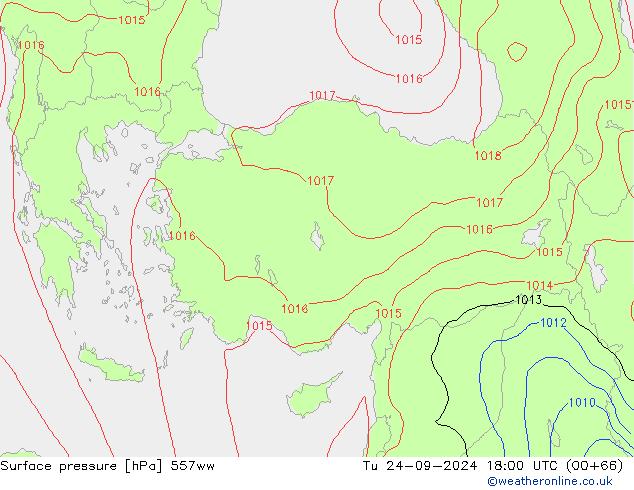 Surface pressure 557ww Tu 24.09.2024 18 UTC