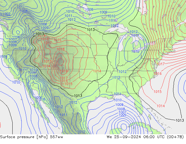 Surface pressure 557ww We 25.09.2024 06 UTC