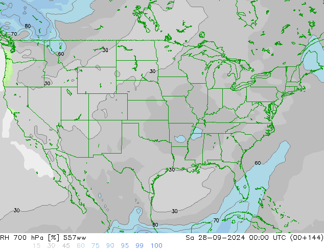 RH 700 hPa 557ww  28.09.2024 00 UTC