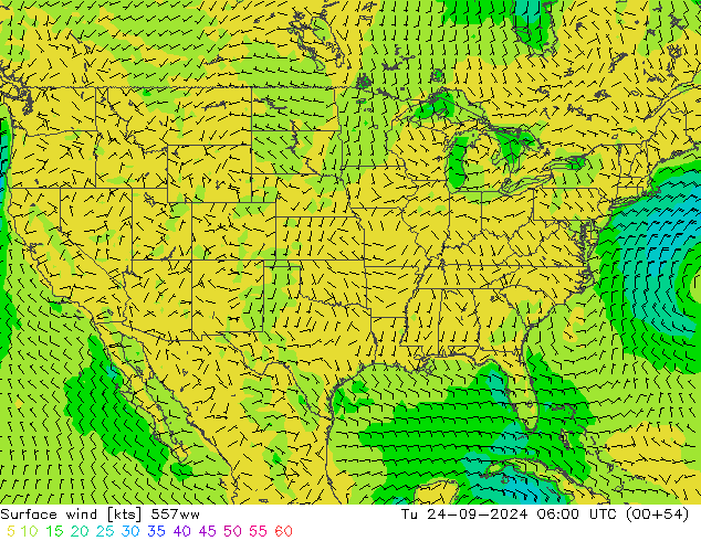 Surface wind 557ww Tu 24.09.2024 06 UTC