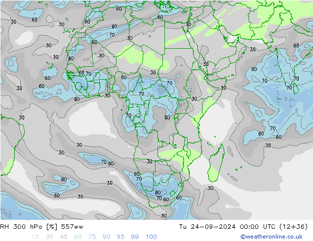 RH 300 hPa 557ww Di 24.09.2024 00 UTC