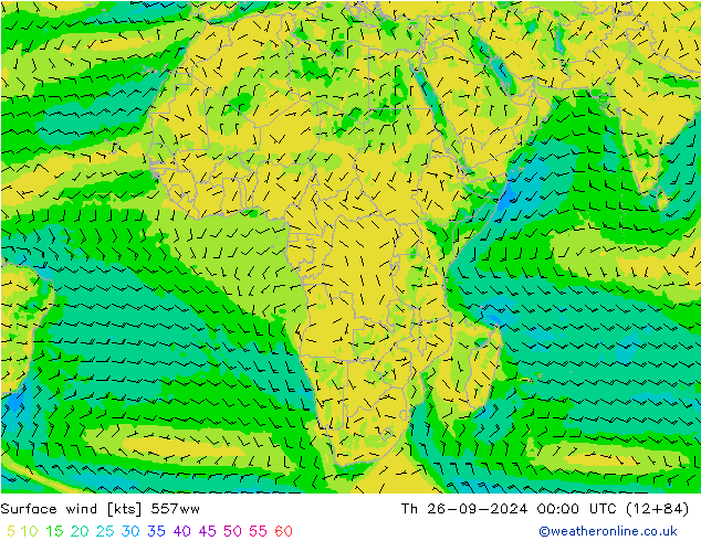 Surface wind 557ww Th 26.09.2024 00 UTC