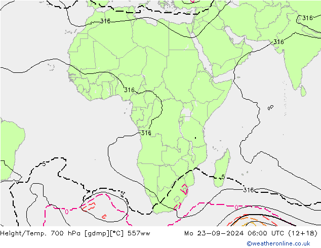 Height/Temp. 700 hPa 557ww Po 23.09.2024 06 UTC