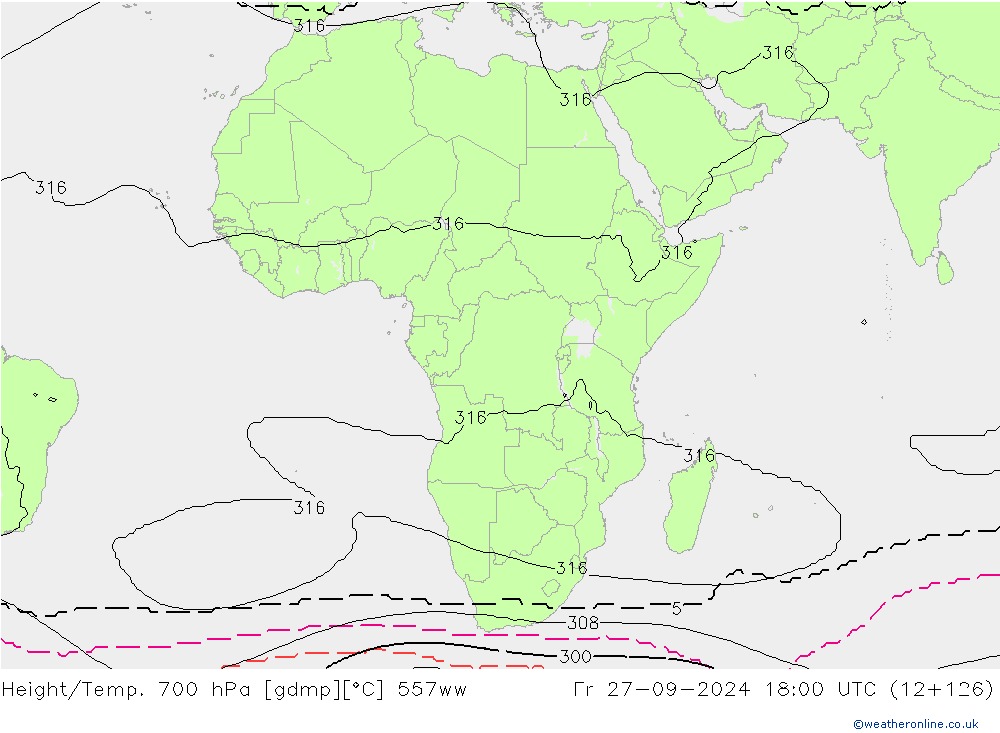 Height/Temp. 700 hPa 557ww pt. 27.09.2024 18 UTC