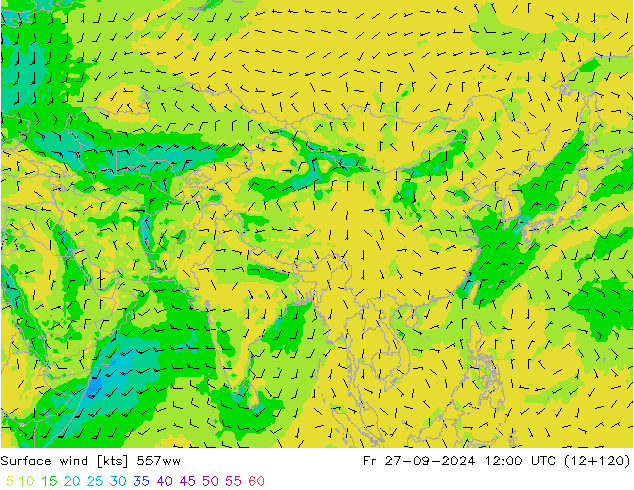 Rüzgar 10 m 557ww Cu 27.09.2024 12 UTC