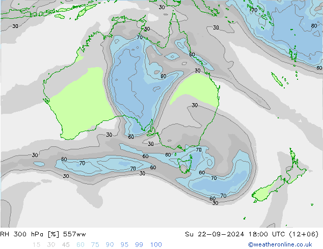 RH 300 hPa 557ww Ne 22.09.2024 18 UTC