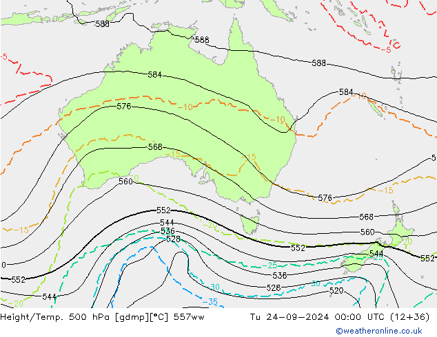 Geop./Temp. 500 hPa 557ww mar 24.09.2024 00 UTC