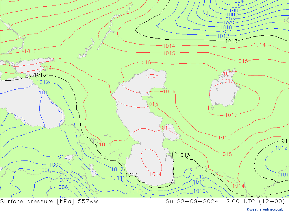 Surface pressure 557ww Su 22.09.2024 12 UTC