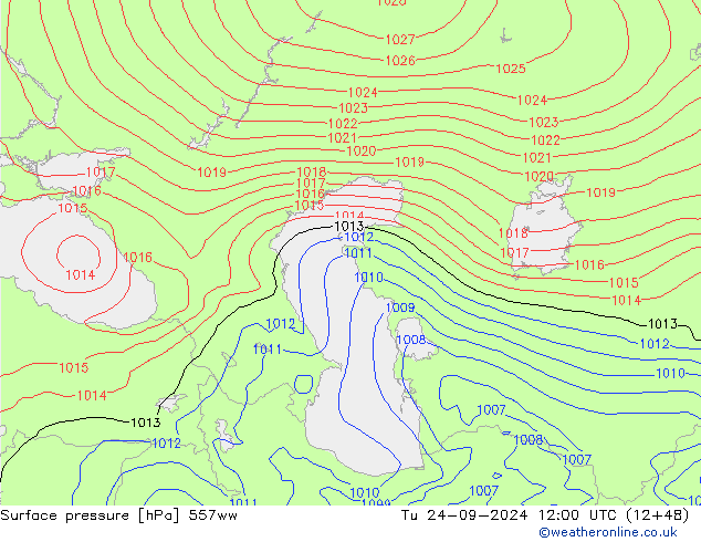 Atmosférický tlak 557ww Út 24.09.2024 12 UTC