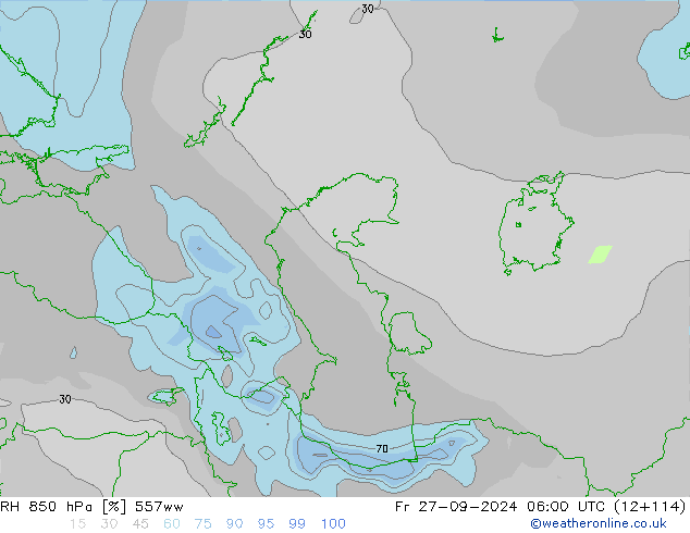 RH 850 hPa 557ww Sex 27.09.2024 06 UTC