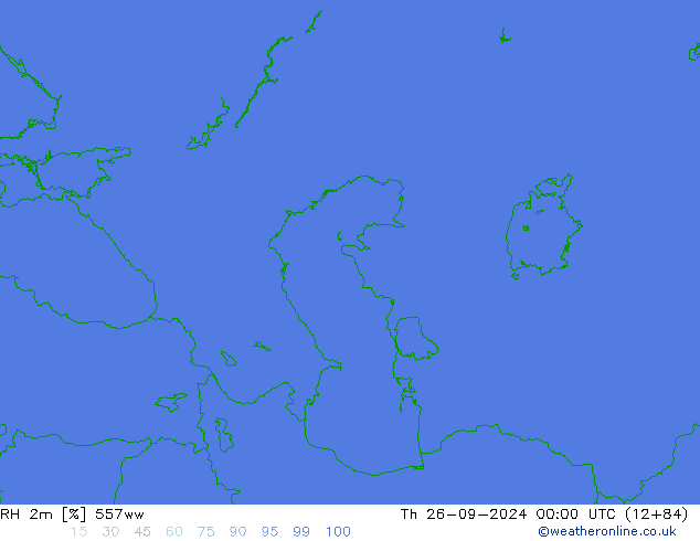 Humidité rel. 2m 557ww jeu 26.09.2024 00 UTC