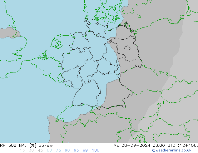 RH 300 hPa 557ww lun 30.09.2024 06 UTC