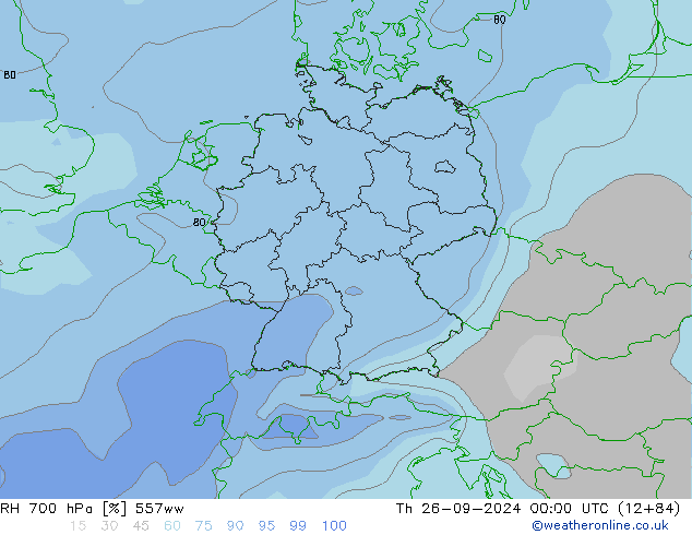 RH 700 hPa 557ww Do 26.09.2024 00 UTC