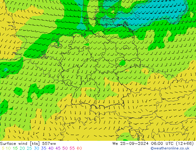 Surface wind 557ww St 25.09.2024 06 UTC