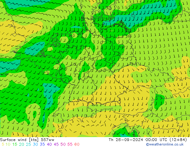 Surface wind 557ww Th 26.09.2024 00 UTC