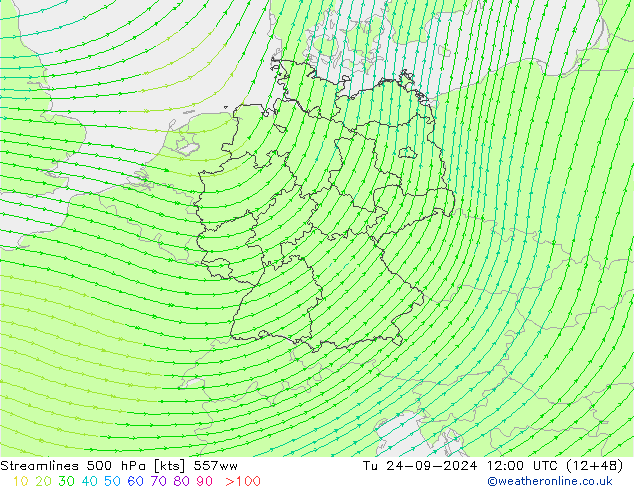 ветер 500 гПа 557ww вт 24.09.2024 12 UTC