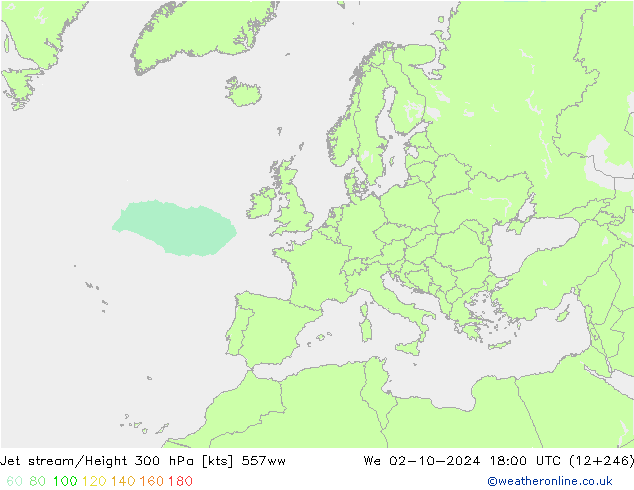 Jet stream/Height 300 hPa 557ww We 02.10.2024 18 UTC