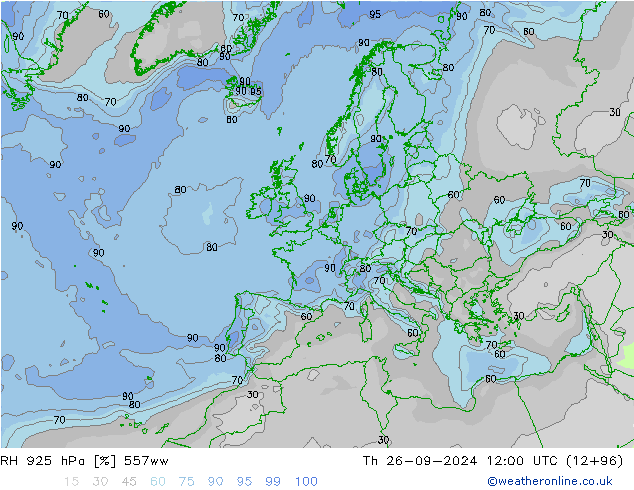 RH 925 hPa 557ww gio 26.09.2024 12 UTC