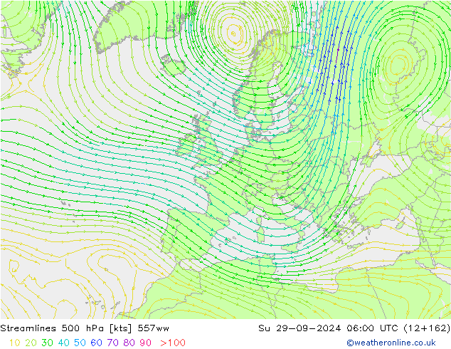 Streamlines 500 hPa 557ww Ne 29.09.2024 06 UTC