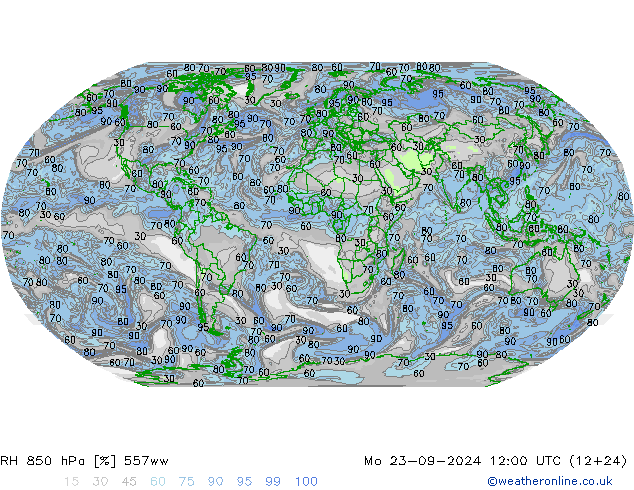 Humidité rel. 850 hPa 557ww lun 23.09.2024 12 UTC