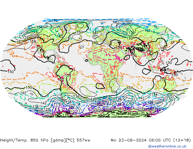 Height/Temp. 850 гПа 557ww пн 23.09.2024 06 UTC