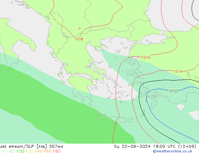 Jet Akımları/SLP 557ww Paz 22.09.2024 18 UTC