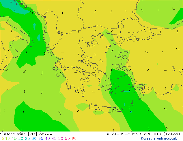 Surface wind 557ww Tu 24.09.2024 00 UTC