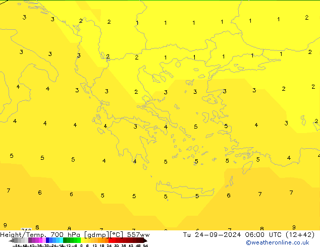 Yükseklik/Sıc. 700 hPa 557ww Sa 24.09.2024 06 UTC