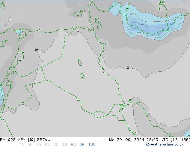 RH 925 hPa 557ww Mo 30.09.2024 06 UTC