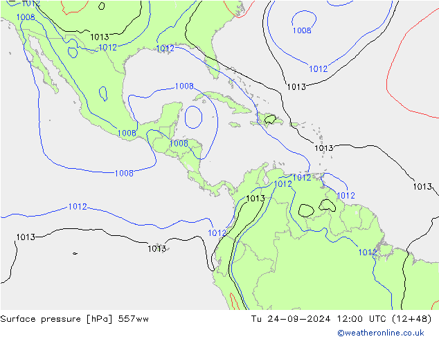 Bodendruck 557ww Di 24.09.2024 12 UTC