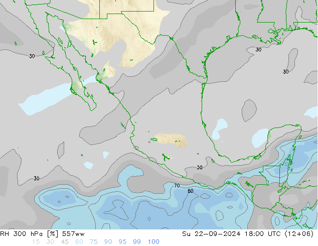 RH 300 hPa 557ww nie. 22.09.2024 18 UTC