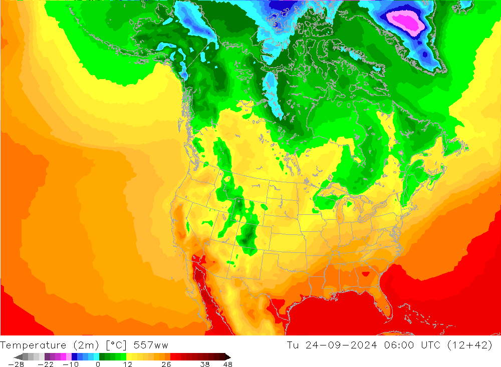 Temperature (2m) 557ww Tu 24.09.2024 06 UTC