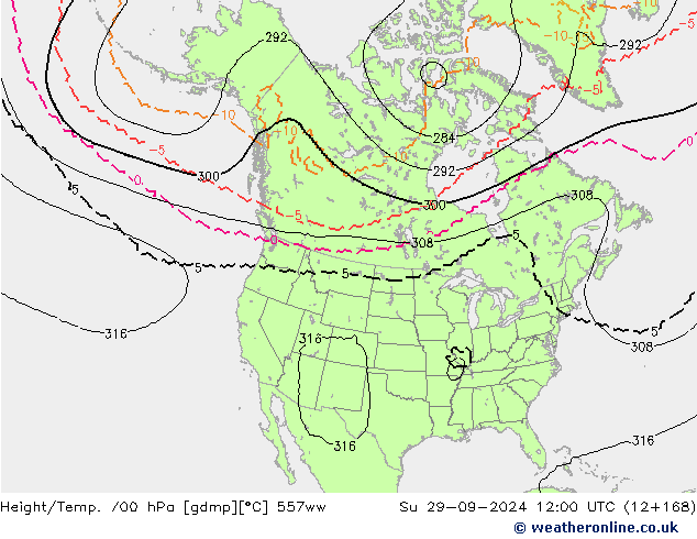 Yükseklik/Sıc. 700 hPa 557ww Paz 29.09.2024 12 UTC