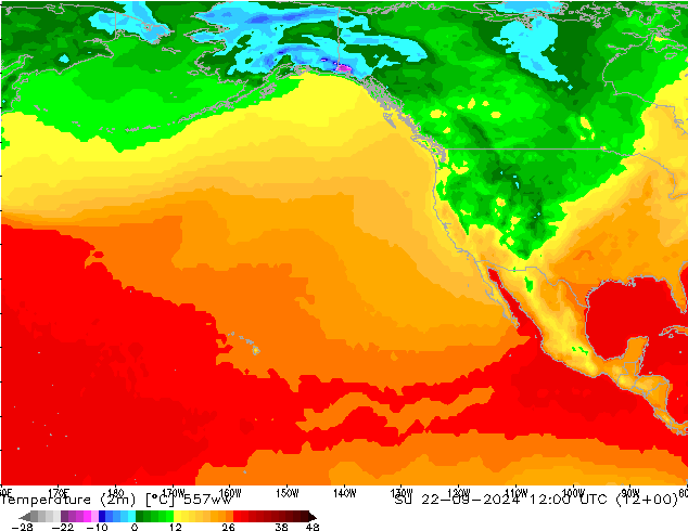 Temperature (2m) 557ww Su 22.09.2024 12 UTC