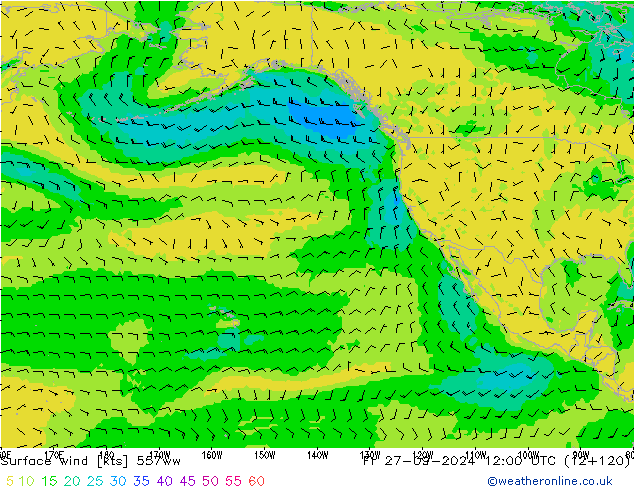 Surface wind 557ww Fr 27.09.2024 12 UTC