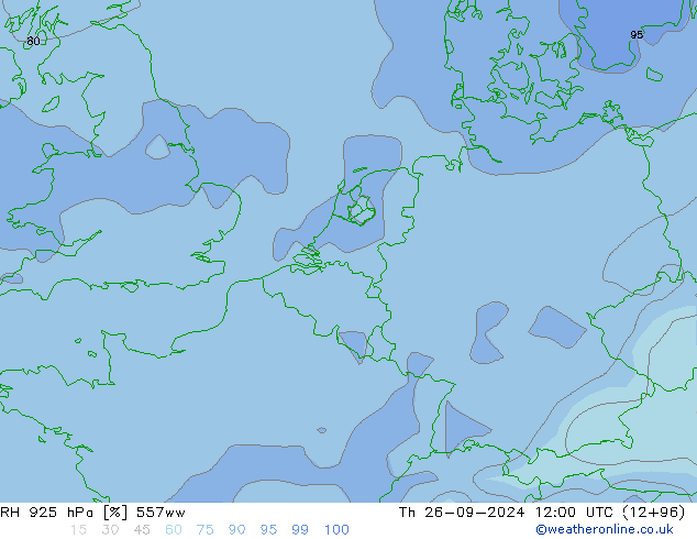 RH 925 hPa 557ww Do 26.09.2024 12 UTC