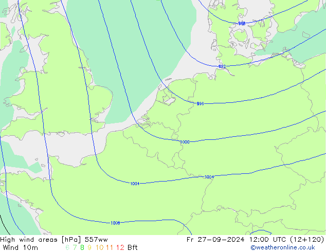 High wind areas 557ww ven 27.09.2024 12 UTC