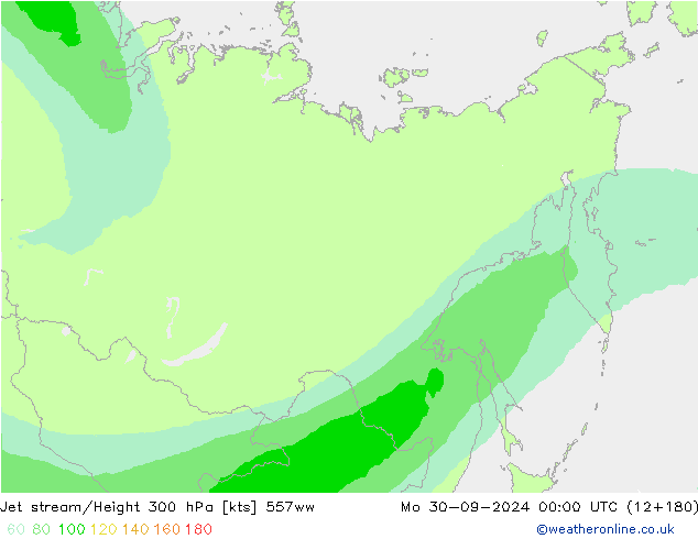 Jet stream/Height 300 hPa 557ww Mo 30.09.2024 00 UTC