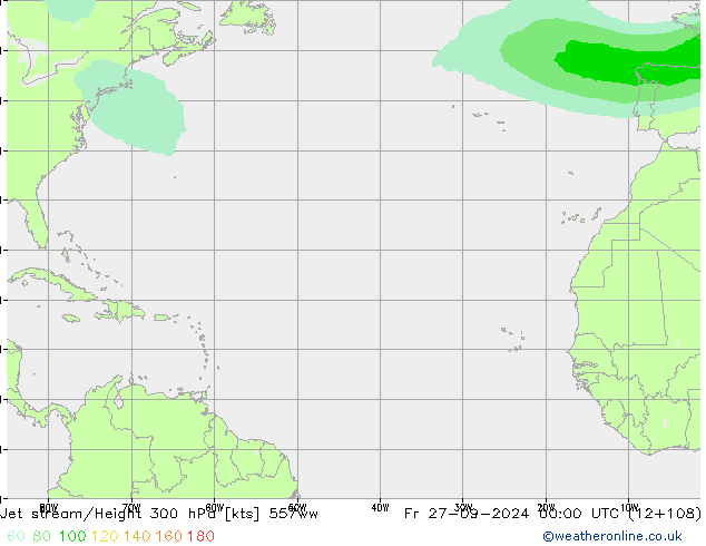 Jet stream/Height 300 hPa 557ww Fr 27.09.2024 00 UTC