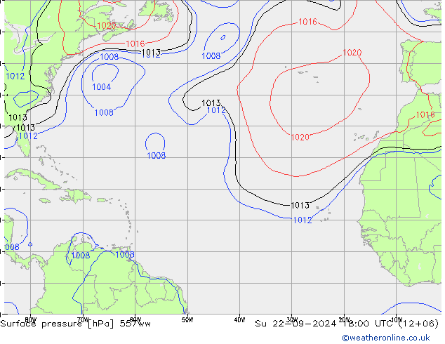 Surface pressure 557ww Su 22.09.2024 18 UTC