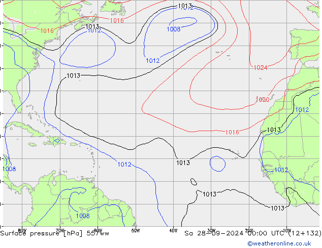 Atmosférický tlak 557ww So 28.09.2024 00 UTC