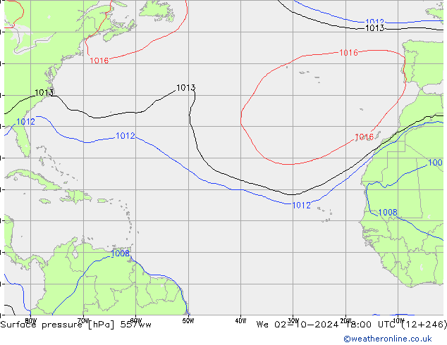 Yer basıncı 557ww Çar 02.10.2024 18 UTC