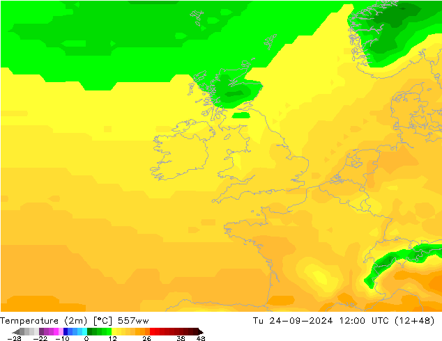 карта температуры 557ww вт 24.09.2024 12 UTC