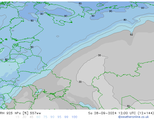 RV 925 hPa 557ww za 28.09.2024 12 UTC