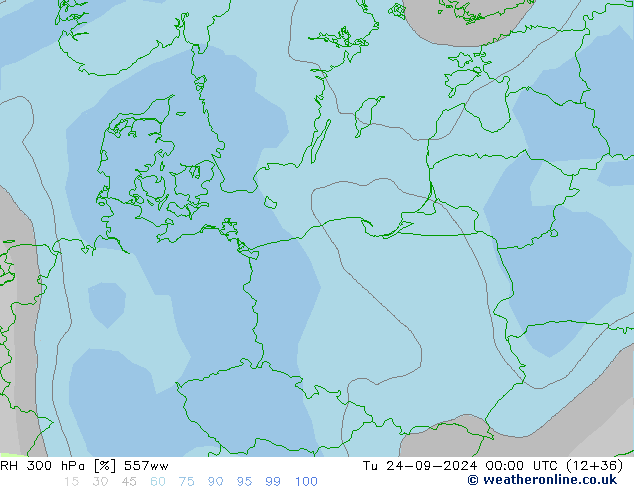 RH 300 hPa 557ww Tu 24.09.2024 00 UTC