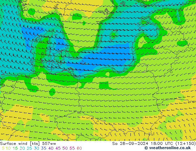 Surface wind 557ww So 28.09.2024 18 UTC