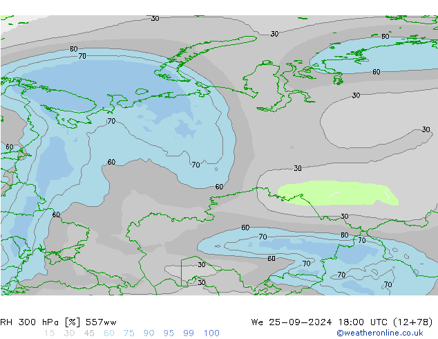 RH 300 гПа 557ww ср 25.09.2024 18 UTC