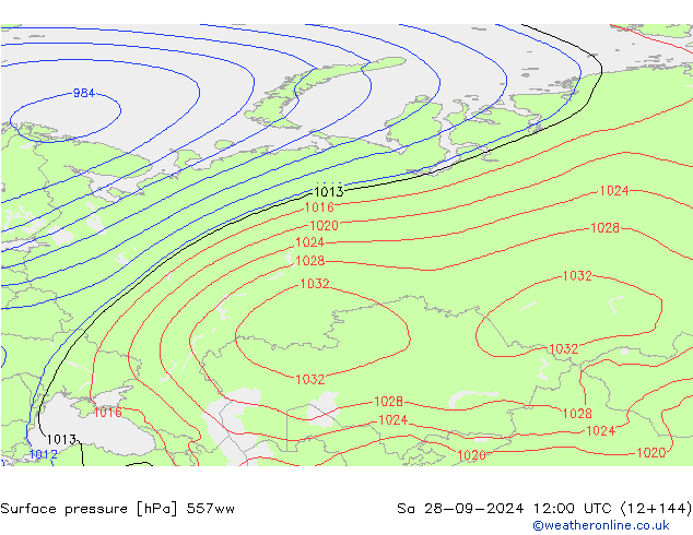 Surface pressure 557ww Sa 28.09.2024 12 UTC